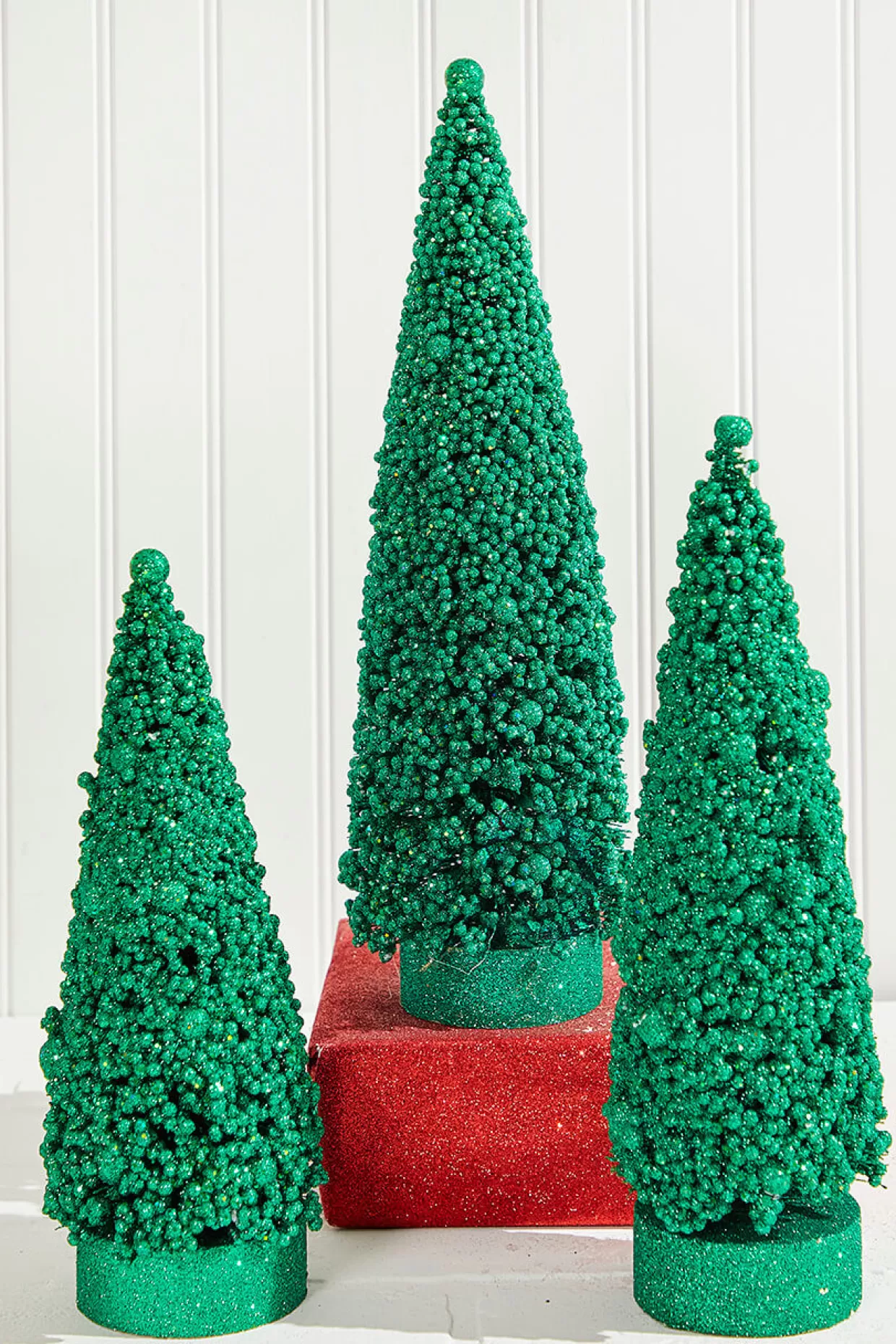 Decorator's Warehouse Bottle Brush Trees - Set Of 3 - Green