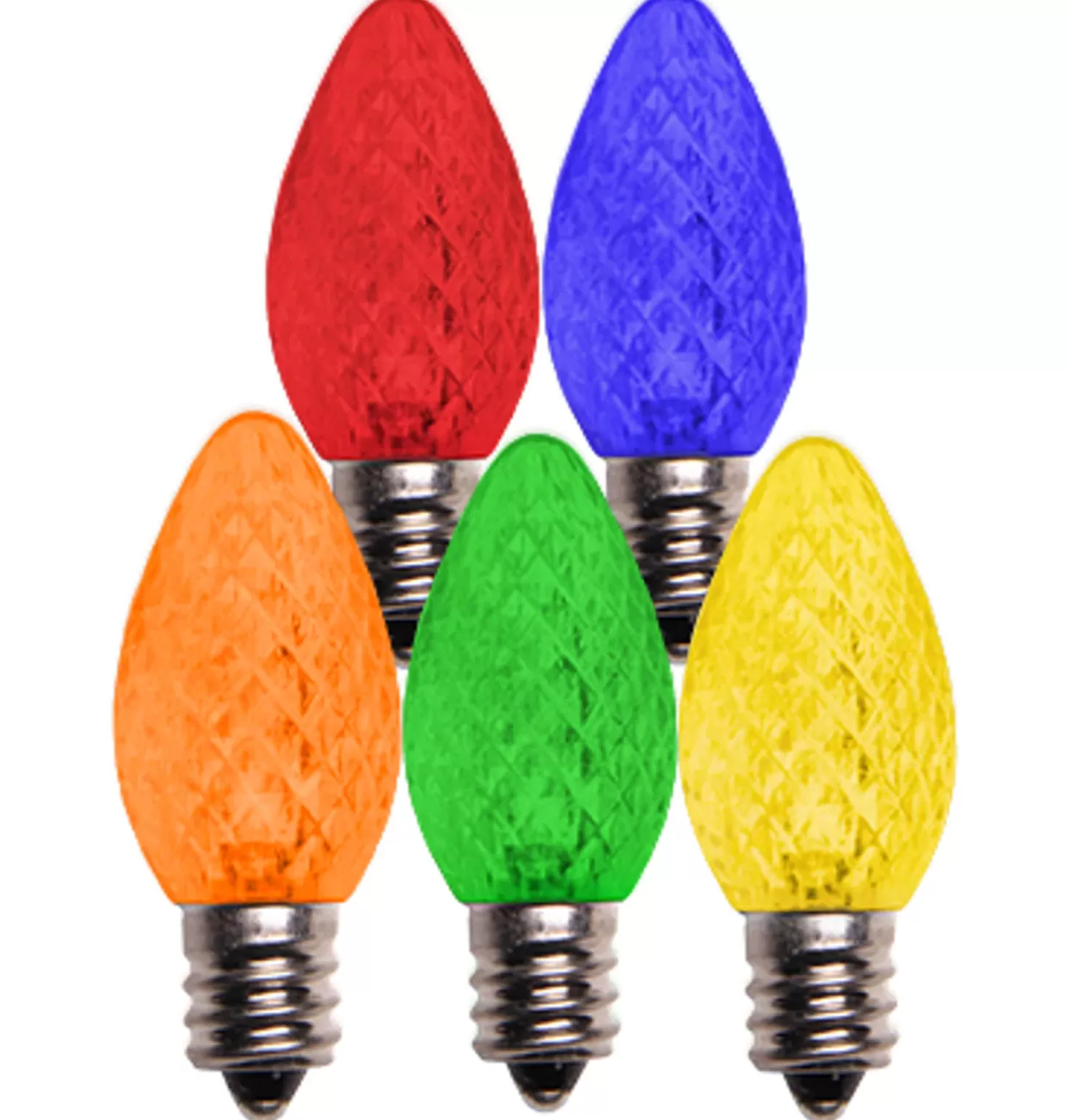 Decorator's Warehouse C7 Wonderful LED SMD Bulbs (25 Bulbs/bag) - Faceted, Multi