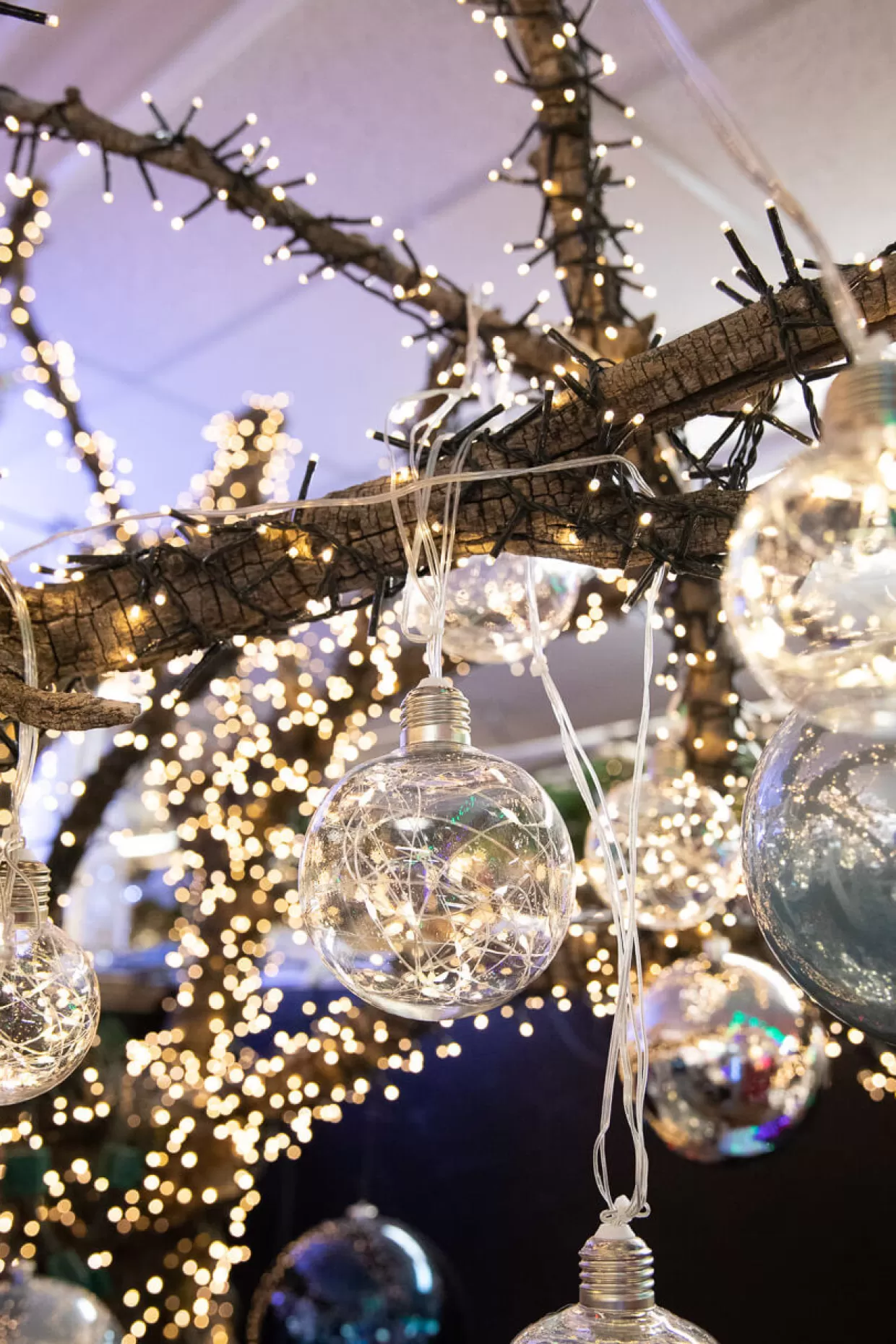 Decorator's Warehouse LED String Lights With Clear Balls - 6" Orbs