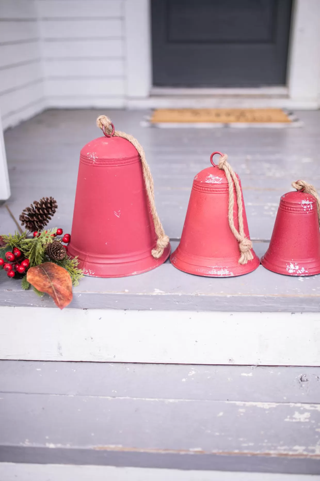 Decorator's Warehouse Red Tin Bells - Set Of 3