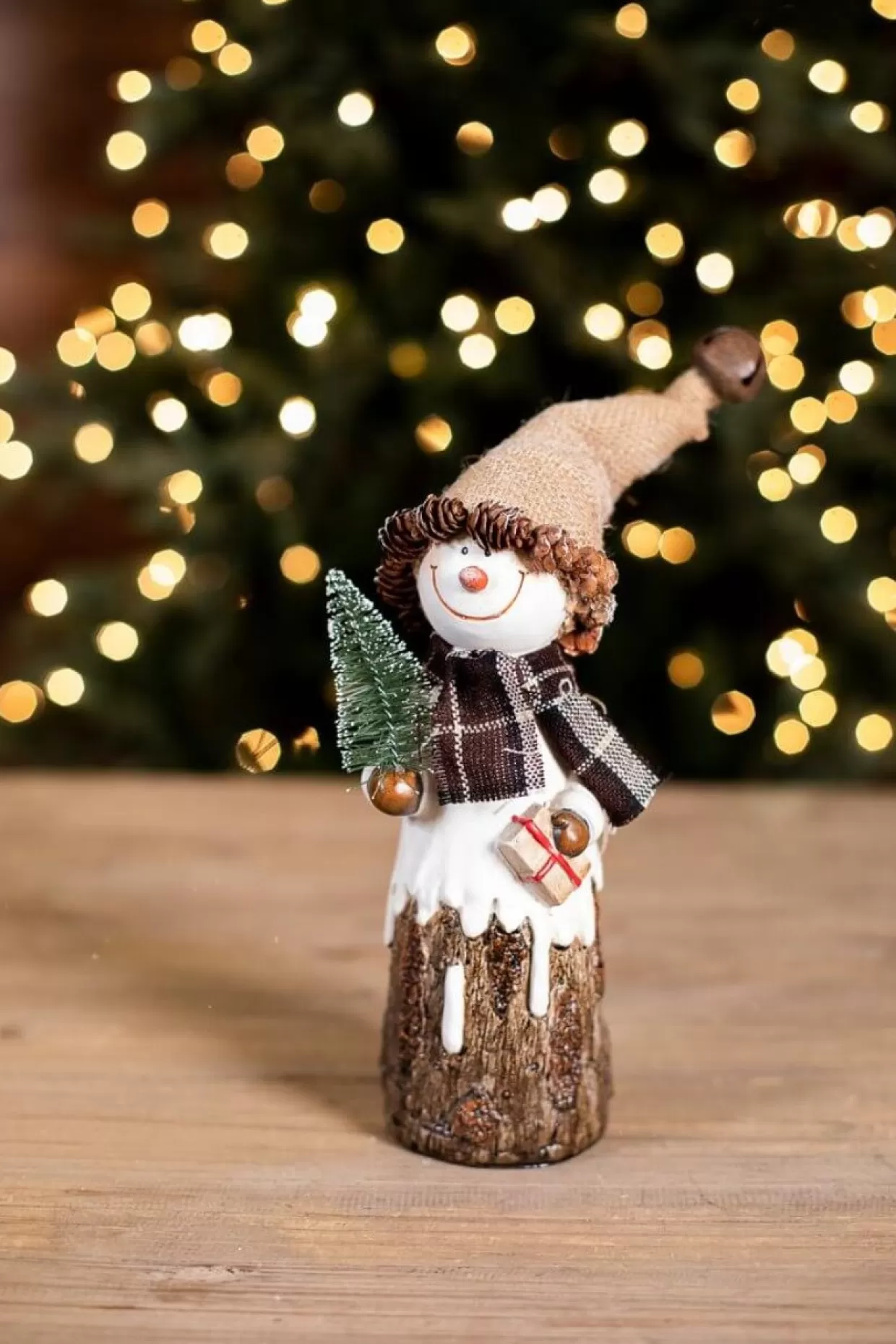 Decorator's Warehouse Resin Burlap Hat Snowman