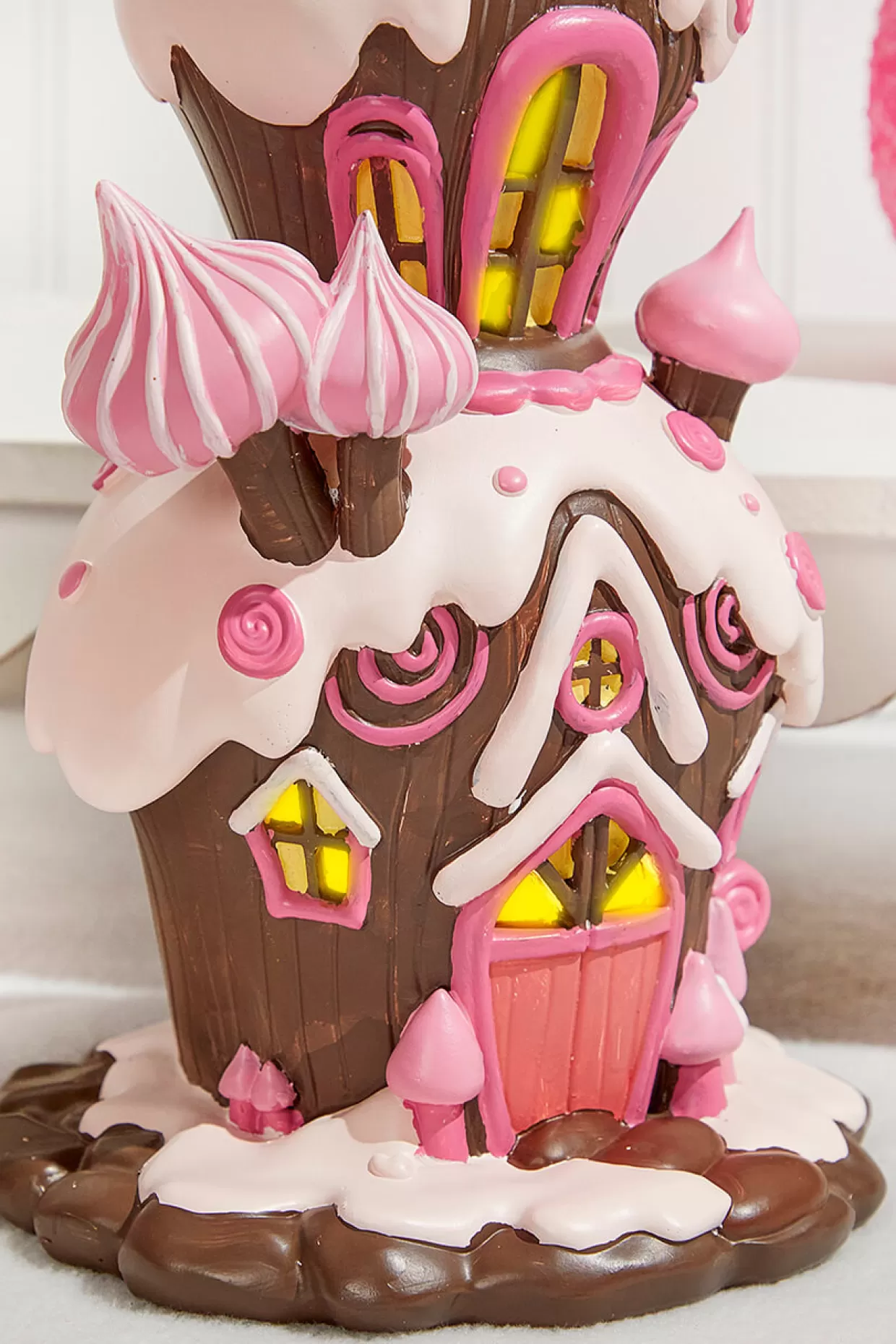 Decorator's Warehouse Resin Candy House With Led - Brown Pink