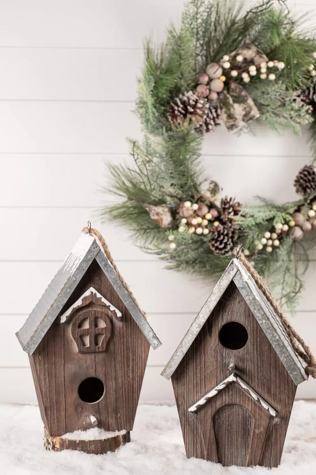 Decorator's Warehouse Wood Galvanized Metal Birdhouse
